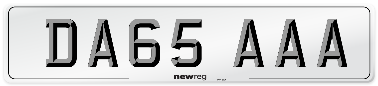 DA65 AAA Number Plate from New Reg